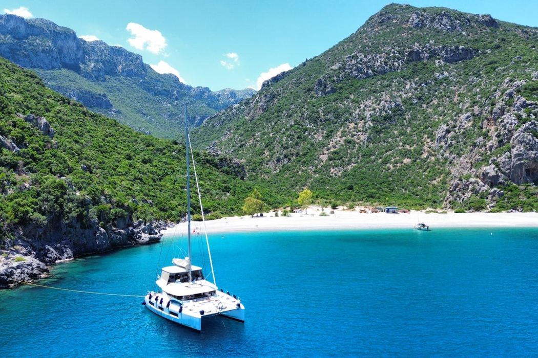 A quiet Greek anchorage, seen from above
