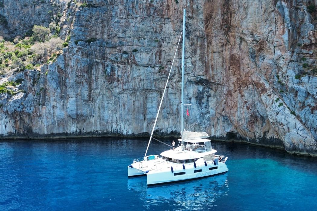 A quiet Greek anchorage, seen from above
