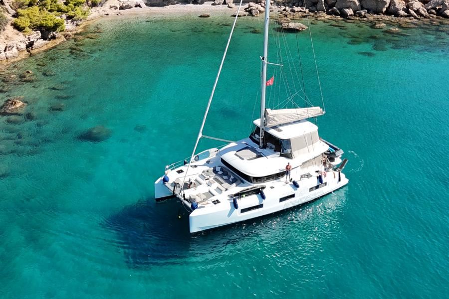 A quiet Greek anchorage, seen from above
